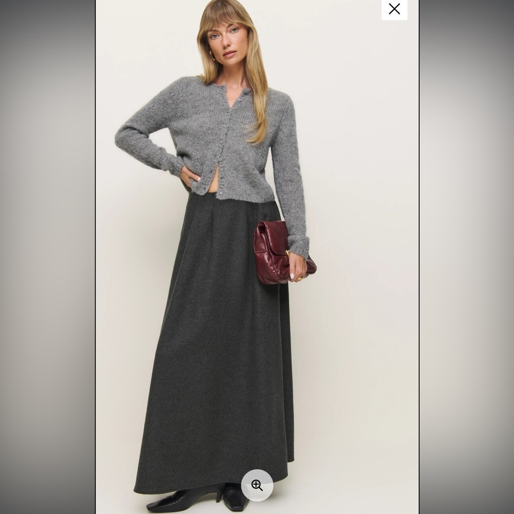 NWT Reformation Petites Lucy Skirt Grey - Size 6P